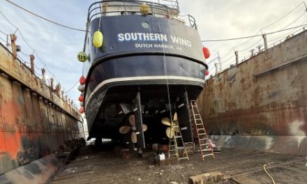 Dutch Harbor’s drydock is still underwater after losing power and partially sinking last month